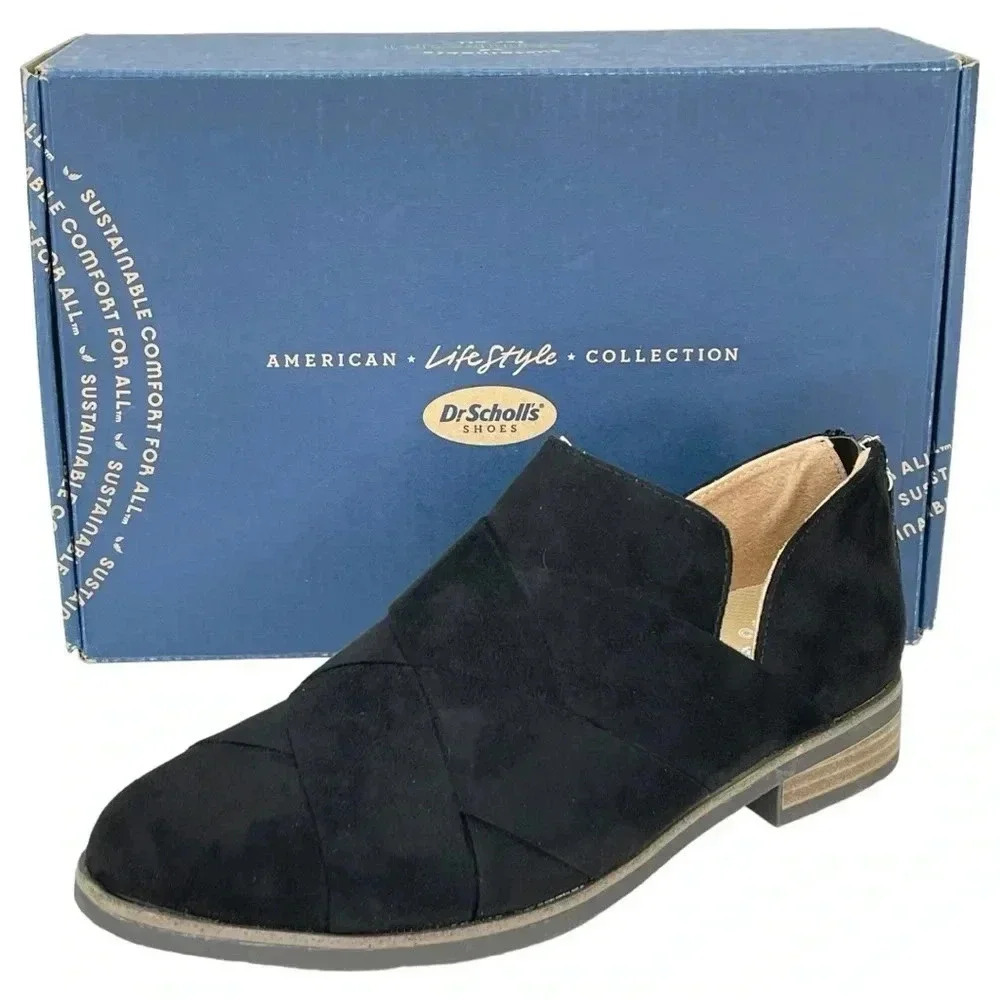 Dr. Scholl’s Always Band Black Faux Suede Womens Loafers Size 6.5M - Picture 13 of 14